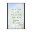 James 4:8 Bible Verse, Draw near Premium Luster Photo Paper Framed Poster Wall Art Black 24″×36″
