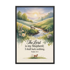 Psalm 23:1 Bible Verse, Lord Premium Luster Photo Paper Framed Poster Black 24″×36″