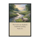 Psalm 23:1 Bible Verse, I shall Premium Luster Photo Paper Framed Poster Black 24″×36″