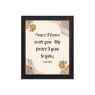 John 14:27 Bible Verse, Peace I Premium Luster Photo Paper Framed Poster Wall Art Black 8″×10″