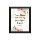 John 14:27 Bible Verse, with you Premium Luster Photo Paper Framed Poster Wall Art Black 8″×10″