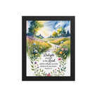 Psalm 37:4 Bible Verse, desires Premium Luster Photo Paper Framed Poster Black 8″×10″