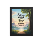 Colossians 3:2 Bible Verse Set Premium Luster Photo Paper Framed Poster Black 8″×10″