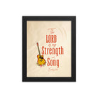 Exodus 15:2 Bible Verse, The LORD is my strength Premium Luster Photo Paper Framed Poster Wall Art Black 8″×10″