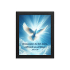John 14:26 Bible Verse, Holy Spirit Dove Premium Luster Photo Paper Framed Poster Wall Art Black 8″×10″