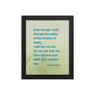 Psalm 23:4 Bible Verse, fear no evil Premium Luster Photo Paper Framed Poster Wall Art Black 8″×10″