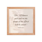 Romans 10:13 Bible Verse, Whoever Premium Luster Photo Paper Framed Poster Wall Art Red Oak 10″×10″