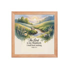 Psalm 23:1 Bible Verse, Lord Premium Luster Photo Paper Framed Poster Red Oak 10″×10″