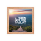 Colossians 3:2 Bible Verse your mind Premium Luster Photo Paper Framed Poster Red Oak 10″×10″