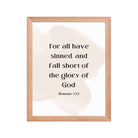 Romans 3:23 Bible Verse, fall short Enhanced Matte Paper Framed Poster Wall Art Red Oak 11″×14″