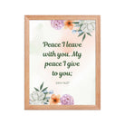 John 14:27 Bible Verse, with you Premium Luster Photo Paper Framed Poster Wall Art Red Oak 11″×14″