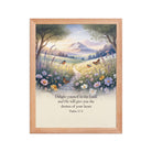 Psalm 37:4 Bible Verse, Delight Premium Luster Photo Paper Framed Poster Red Oak 11″×14″