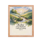 Psalm 23:1 Bible Verse, Lord Premium Luster Photo Paper Framed Poster Red Oak 11″×14″