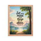 Colossians 3:2 Bible Verse Set Premium Luster Photo Paper Framed Poster Red Oak 11″×14″