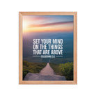 Colossians 3:2 Bible Verse your mind Premium Luster Photo Paper Framed Poster Red Oak 11″×14″
