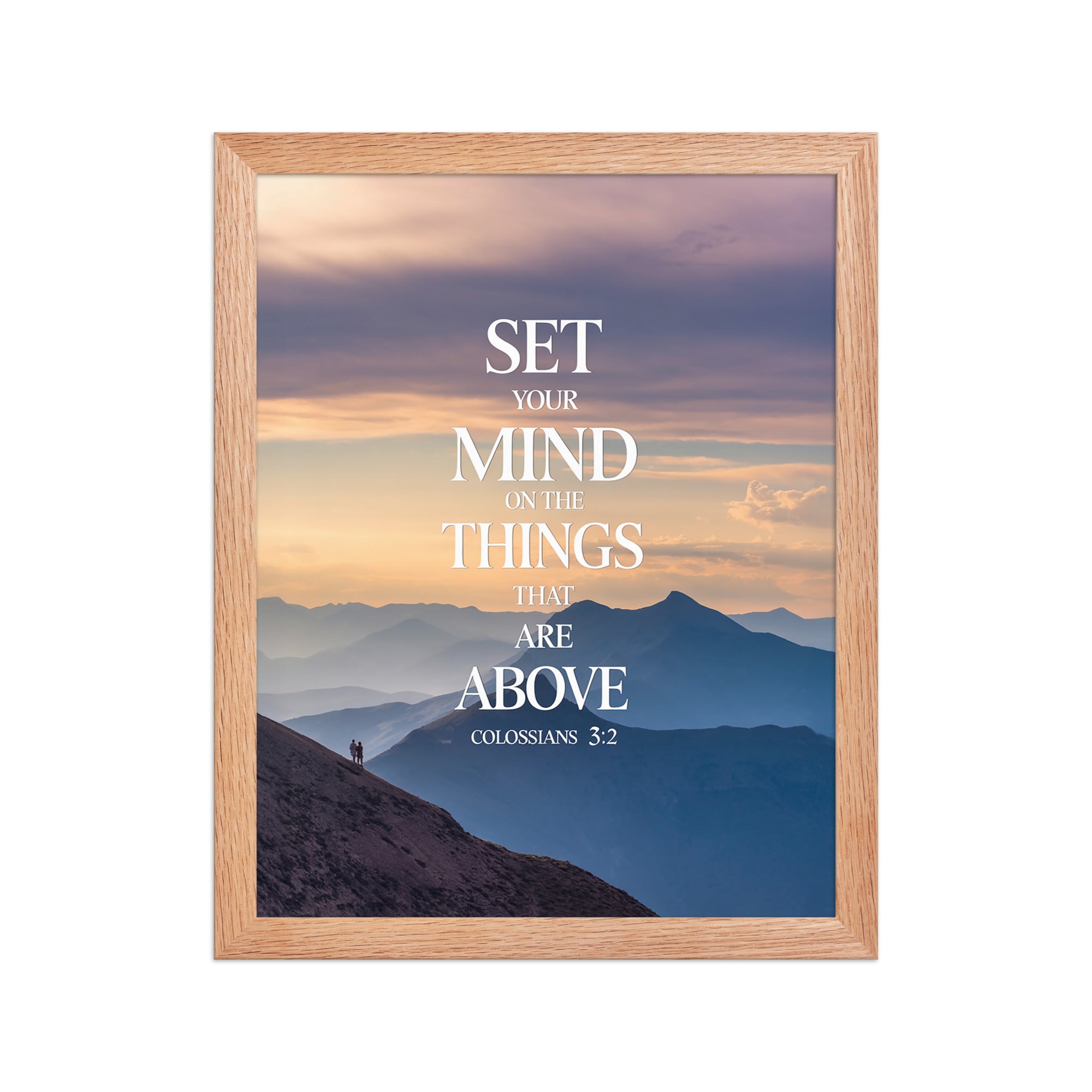 Colossians 3:2 Bible Verse things that Premium Luster Photo Paper Framed Poster Red Oak 11″×14″