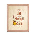 Exodus 15:2 Bible Verse, The LORD is my strength Premium Luster Photo Paper Framed Poster Wall Art Red Oak 11″×14″