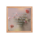 Romans 10:13 Bible Verse, will call Premium Luster Photo Paper Framed Poster Wall Art Red Oak 12″×12″