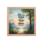 Colossians 3:2 Bible Verse Set Premium Luster Photo Paper Framed Poster Red Oak 12″×12″