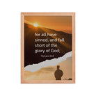 Romans 3:23 Bible Verse, of God Premium Luster Photo Paper Framed Poster Wall Art Red Oak 12″×16″