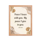 John 14:27 Bible Verse, Peace I Premium Luster Photo Paper Framed Poster Wall Art Red Oak 12″×16″