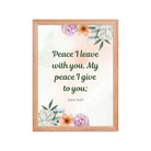 John 14:27 Bible Verse, with you Premium Luster Photo Paper Framed Poster Wall Art Red Oak 12″×16″