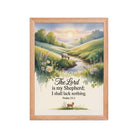Psalm 23:1 Bible Verse, Lord Premium Luster Photo Paper Framed Poster Red Oak 12″×16″