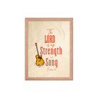 Exodus 15:2 Bible Verse, The LORD is my strength Premium Luster Photo Paper Framed Poster Wall Art Red Oak 12″×16″