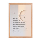Romans 6:23 Bible Verse, our Lord Premium Luster Photo Paper Framed Poster Wall Art Red Oak 12″×18″