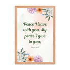 John 14:27 Bible Verse, with you Premium Luster Photo Paper Framed Poster Wall Art Red Oak 12″×18″