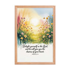 Psalm 37:4 Bible Verse, will give Premium Luster Photo Paper Framed Poster Red Oak 12″×18″