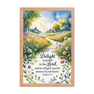 Psalm 37:4 Bible Verse, desires Premium Luster Photo Paper Framed Poster Red Oak 12″×18″