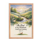 Psalm 23:1 Bible Verse, Lord Premium Luster Photo Paper Framed Poster Red Oak 12″×18″
