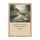 Psalm 23:1 Bible Verse, I shall Premium Luster Photo Paper Framed Poster Red Oak 12″×18″