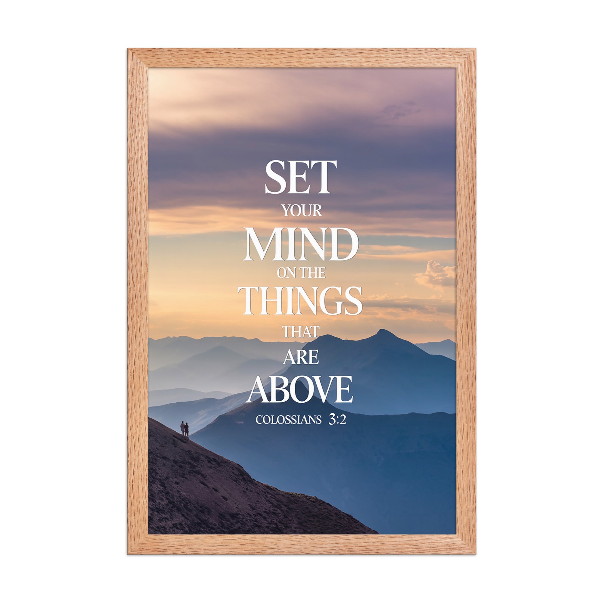 Colossians 3:2 Bible Verse things that Premium Luster Photo Paper Framed Poster Red Oak 12″×18″