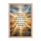 John 14:26 Bible Verse will send Premium Luster Photo Paper Framed Poster Red Oak 12″×18″