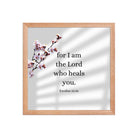 Exodus 15:26 Bible Verse, diligently listen Premium Luster Photo Paper Framed Poster Wall Art Red Oak 14″×14″