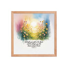 Psalm 37:4 Bible Verse, will give Premium Luster Photo Paper Framed Poster Red Oak 14″×14″