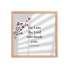 Exodus 15:26 Bible Verse, diligently listen Premium Luster Photo Paper Framed Poster Wall Art Red Oak 16″×16″