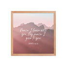 John 14:27 Bible Verse, I give you Premium Luster Photo Paper Framed Poster Wall Art Red Oak 16″×16″