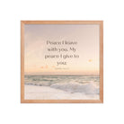 John 14:27 Bible Verse, not as the Premium Luster Photo Paper Framed Poster Wall Art Red Oak 16″×16″