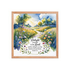 Psalm 37:4 Bible Verse, desires Premium Luster Photo Paper Framed Poster Red Oak 16″×16″