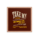 Matthew 11:29-30 Bible Verse, learn from me Premium Luster Photo Paper Framed Poster Wall Art Red Oak 16″×16″