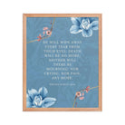 Revelation 21:4 Bible Verse, every tear Premium Luster Photo Paper Framed Poster Wall Art Red Oak 16″×20″