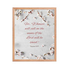 Romans 10:13 Bible Verse, the Lord Premium Luster Photo Paper Framed Poster Wall Art Red Oak 16″×20″