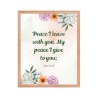 John 14:27 Bible Verse, with you Premium Luster Photo Paper Framed Poster Wall Art Red Oak 16″×20″