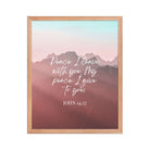 John 14:27 Bible Verse, I give you Premium Luster Photo Paper Framed Poster Wall Art Red Oak 16″×20″