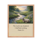 Psalm 23:1 Bible Verse, I shall Premium Luster Photo Paper Framed Poster Red Oak 16″×20″