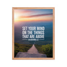Colossians 3:2 Bible Verse your mind Premium Luster Photo Paper Framed Poster Red Oak 16″×20″
