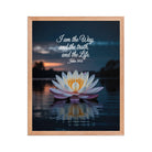 John 14:6 Bible Verse The Father Premium Luster Photo Paper Framed Poster Red Oak 16″×20″